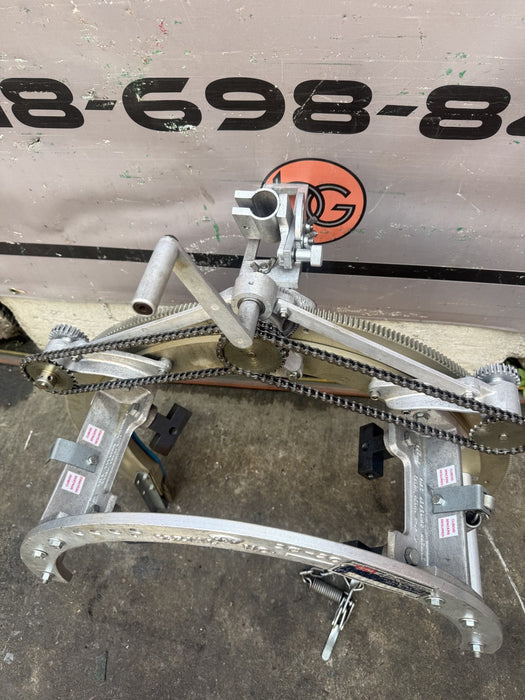 H & M Pipe Beveling Machine 12"-20" w/ Chain Dogs Torch Holder.  Nice Shape. #2