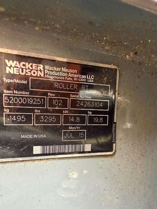 2015 Wacker Neuson RTSC3 Remote Control Trench Compactor Roller 640 Hours VIDEO*