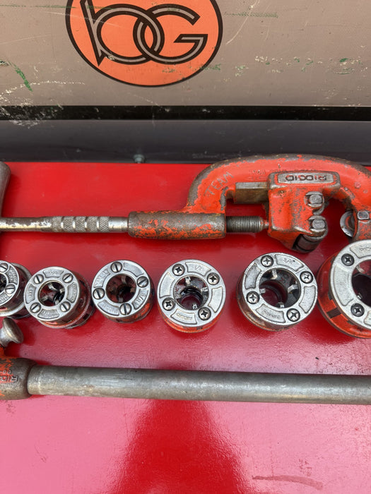 Ridgid 00R Pipe Threading Set, Ratchet, Handle+6 Dies ALL GOOD TEETH  7/9/26 #1