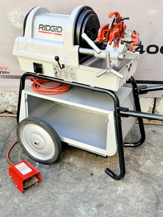 RIDGID® 1822-I Auto Chuck Pipe Threader with 815A HSS Dies & Cart, Excellent ✅