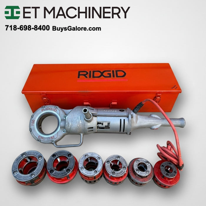 Ridgid 700 Pipe Threader Machine W/ith 1/2"-2" 12r Dies & Box #3