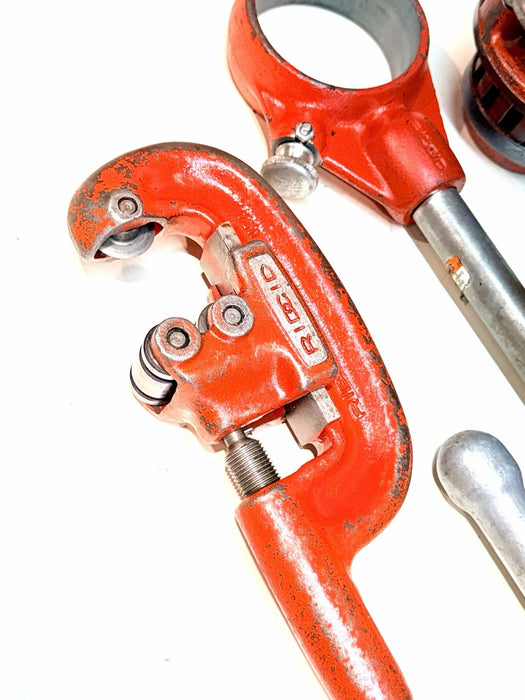 Ridgid 12-R 1/2" to 2" Pipe Threader Set Die Heads Ratchet Cutter Reamer 12R #2