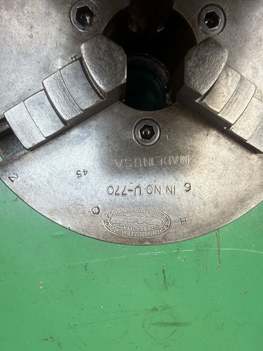 Union Mfg Co .Hardinge Lathe Chuck 3 Jaws, 6 inch Chuck.  Nice.