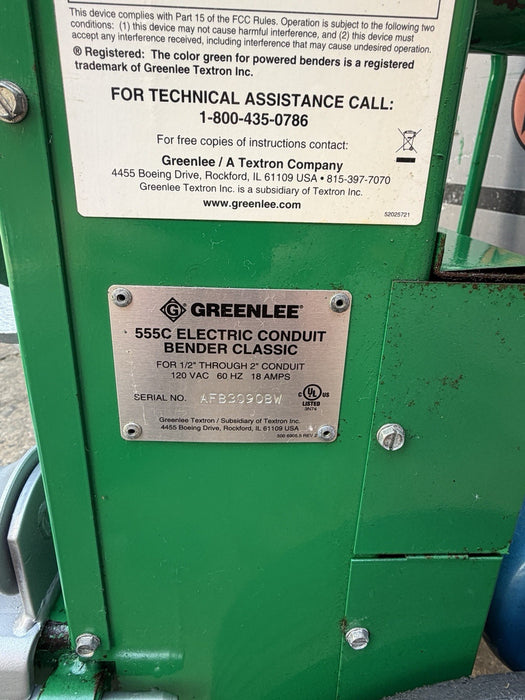 Greenlee 555C Electric Bender Classic 1/2-2" Conduit Pipe Bender Refurbished EG9