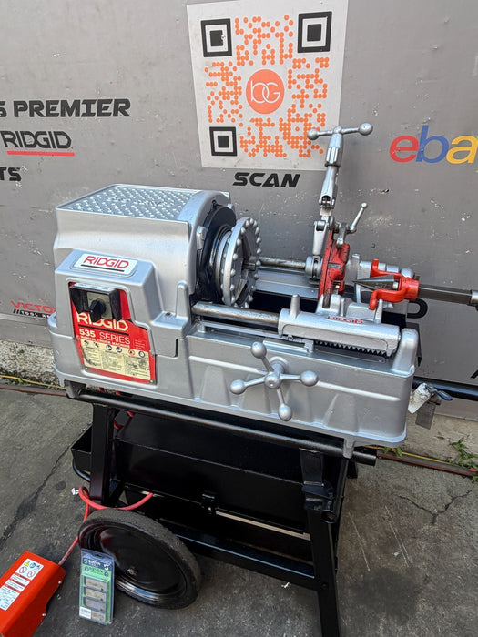 Refurbished Ridgid 535 V3 Pipe Threader 1/2"-2" Threading Machine 811A Dies Cart