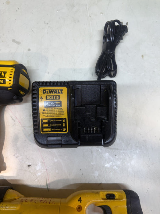 DEWALT DCS380 20V  Cordless Reciprocating Saw, DCD995 Hammer drill, DCB115 Charg