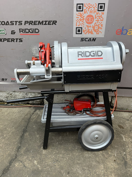 Ridgid 1224 Threader Pipe Threading Machine 1/2 to 4” 714 711 die Heads.  Works