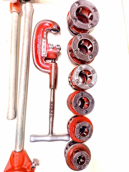 Ridgid 12-R 1/2" to 2" Pipe Threader Set Die Heads Ratchet Cutter Reamer 12R #3