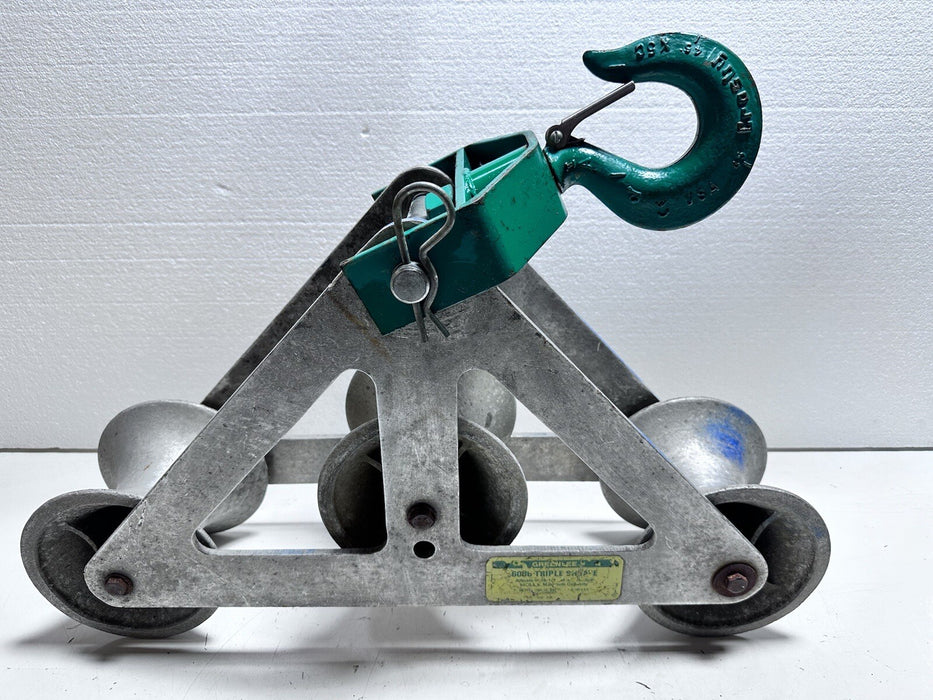 GREENLEE 6036 TRIPLE SHEAVE GUIDE FOR CABLE PULLER TUGGER #3