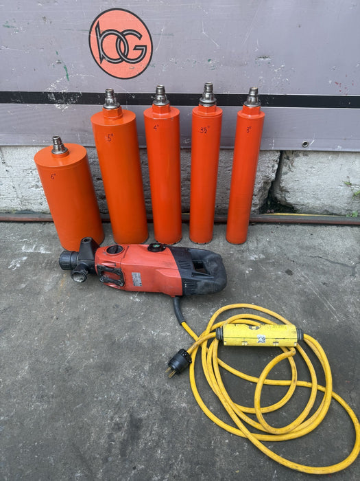 Hilti DD 150-U Dimond Core Concrete Drill Rig Bits  6" 5" 4" 3 1/2" 3"  NICE.
