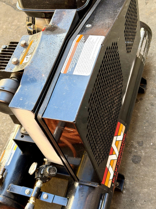 Mi-T-M AC1-PH55-08M 8 Gal Gas Air Compressor Honda GX 200, Belt Driven + Hose