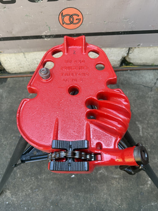 Ridgid 450 Tristand Portable Chain Pipe Vise 1/8" to 5" Tripod Stand Nice #4