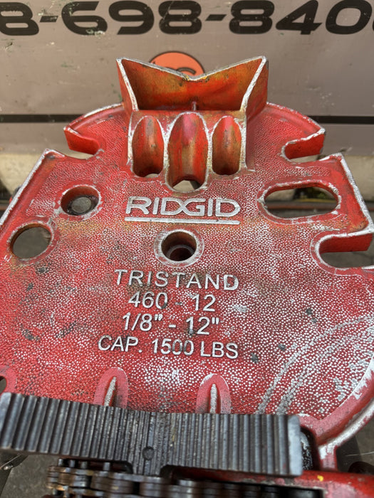 Ridgid 460 Tristand Portable Chain Pipe Vise 1/8" to 12" Tripod Stand.  NICE.