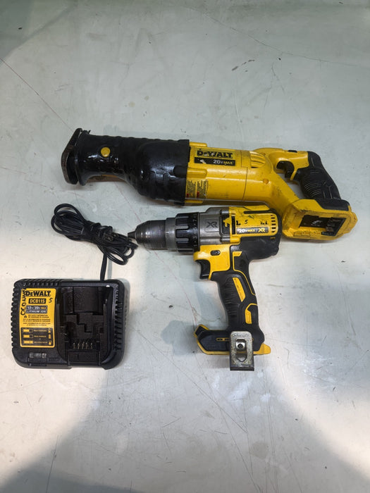 DEWALT DCS380 20V  Cordless Reciprocating Saw, DCD996 Hammer drill, DCB115 Char