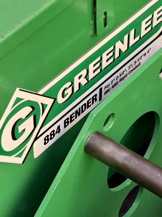 Greenlee 884 Hydraulic Bender 1-1/2 to 4" Rigid Pipe, Hyd. Pump, Warranty!