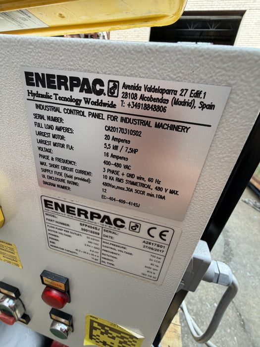 Enerpac SFP-404SJ Electric Hydraulic Pump 10,000 PSI 4 Outlets 10 Gal 460V
