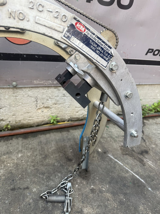 H & M Pipe Beveling Machine 12"-20" w/ Chain Dogs Torch Holder.  Nice Shape. #2