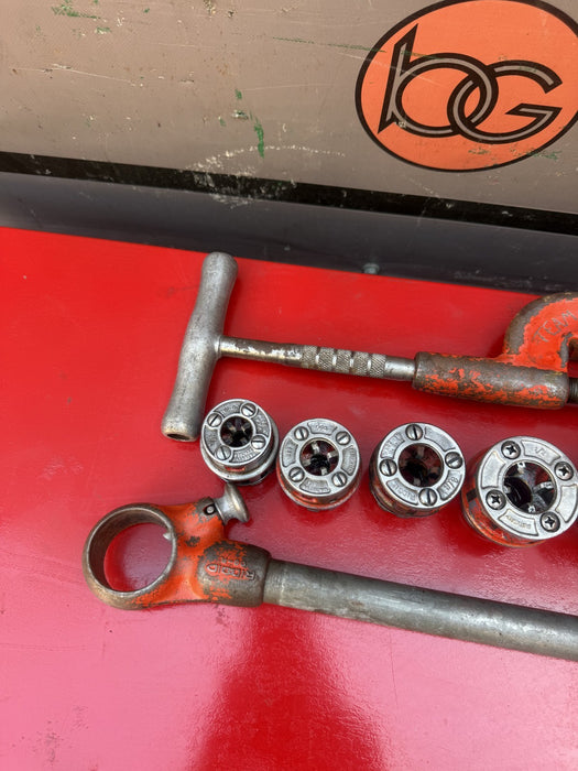 Ridgid 00R Pipe Threading Set, Ratchet, Handle+6 Dies ALL GOOD TEETH  7/9/26 #1