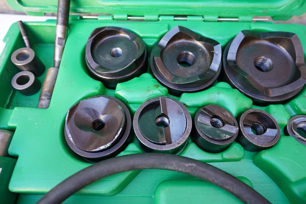 Greenlee 7310 1/2 to 4 inch Hydraulic Knock Out Punch and Die Set #2 tested