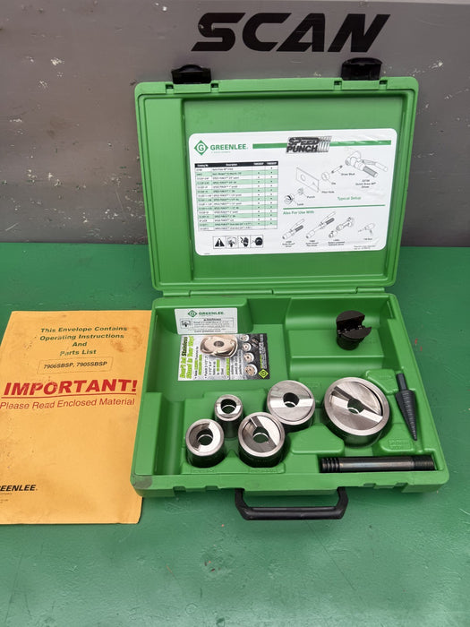 Greenlee 7905SBSP Speed Punch Knockout Kit 3/4 to 2" Brand New  Punches Only #4