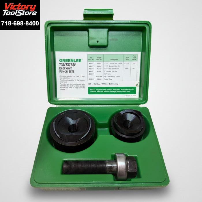 Greenlee 737BB Manual Knockout Punch Set 1-1/2"-2" Conduit 10 Ga Steel New