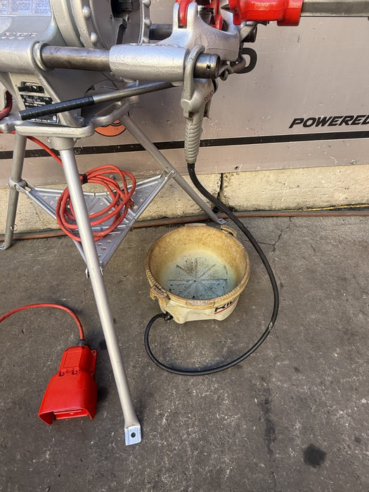 RIDGID 300 Pipe Threader Treading Machine. Oiler, Die, Cutter, Stand Works Great