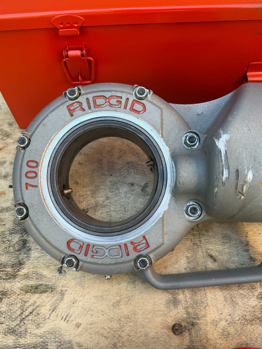 Ridgid 700 Pipe Threader Machine W/ith 1/2"-2" 12r Dies & Box #3
