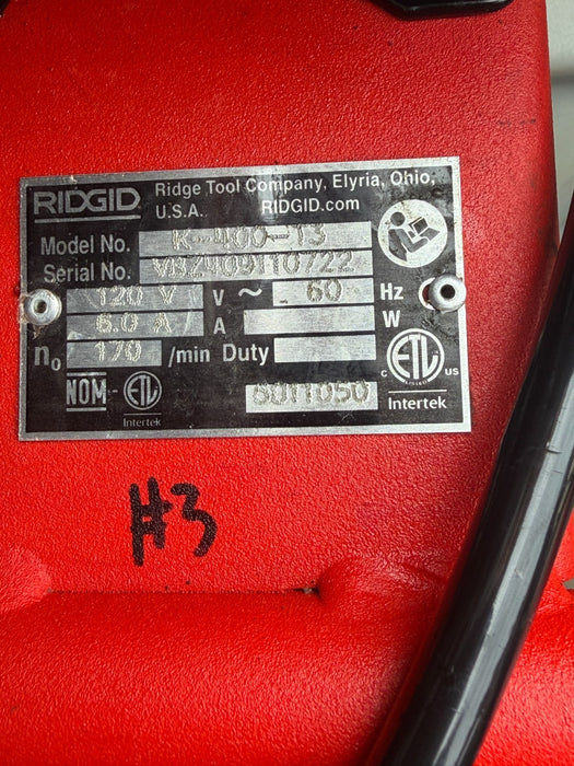 RIDGID K-400 Drain Cleaning Snake Auger 120V Drum Machine 3/8"x75' #6