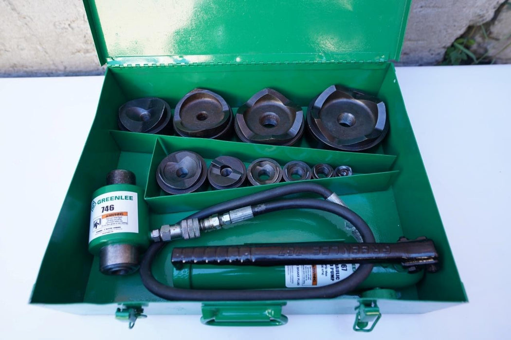 Greenlee 7310 1/2 to 4 inch Hydraulic Knock Out Punch and Die Set #1 tested