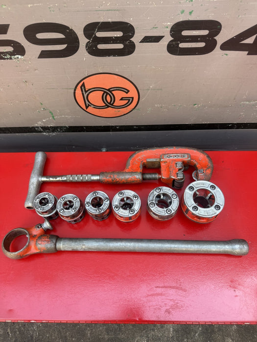 Ridgid 00R Pipe Threading Set, Ratchet, Handle+6 Dies ALL GOOD TEETH  7/9/26 #1