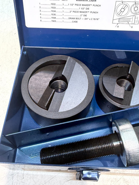 Current Tools 159PM Knockout Set Manual Piece Maker (1.5"-2") Made in USA