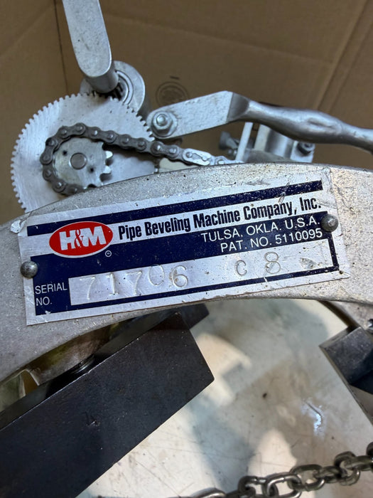 H&M Model #1 Aluminum Pipe Beveling Machine 3-8" Used w/ Torch Holder