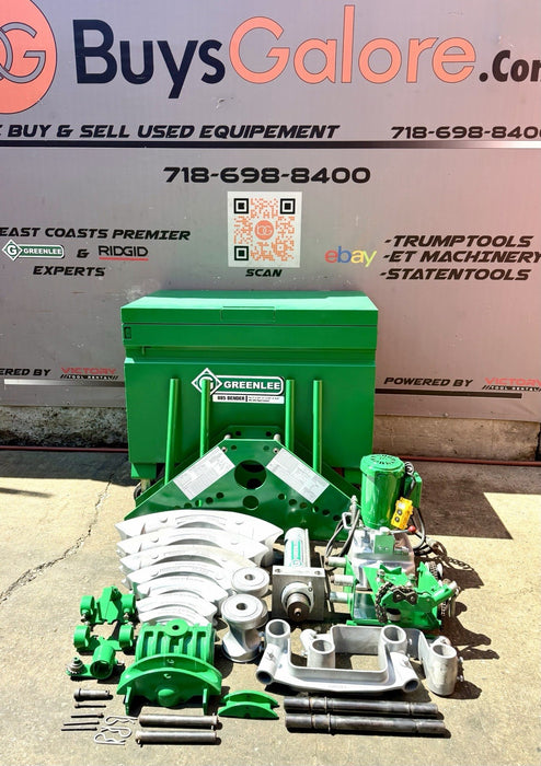 Greenlee 885 Hydraulic Pipe Bender 1-1/4 - 5 Rigid IMC, 960 Pump 1802 Table Mint