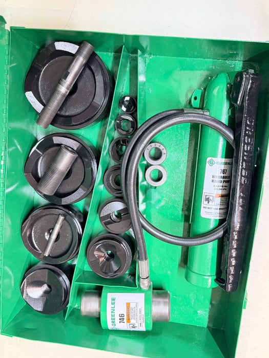 Greenlee 7310SB Slug Buster KO Knockout Punch Set 1/2" - 4" , 767 Pump & Box BG3