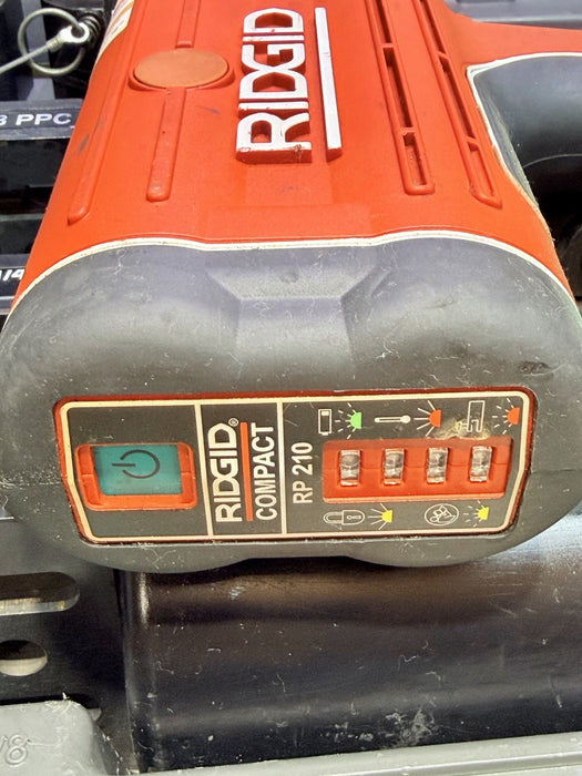 Ridgid RP210 Press Frame Press Tool W/ Battery, 5 Frames, Tool , Case Etc.  NICE