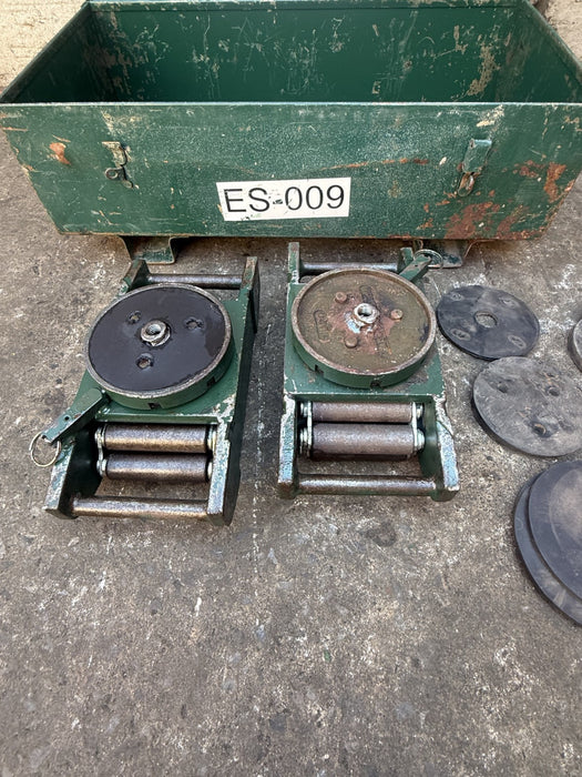 Hilman Rollers, 30 Ton Capacity  Steel Deluxe Kit, 15 Ton Each  Nice Shape.