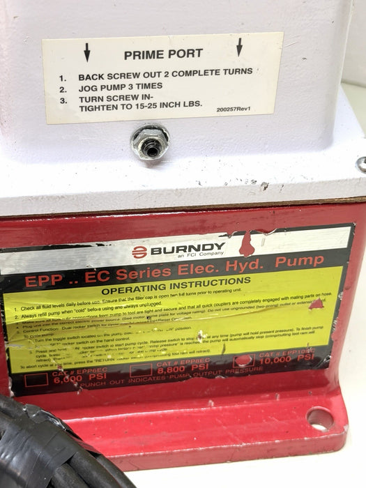 Burndy EPP-10EC Series Hydraulic Electric Pump 10k Psi + Case & Hose Crimper BG7