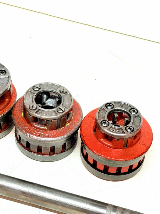 Ridgid 12-R Pipe Threader Die Head Set & Ratchet Head 12R  1/2" - 2" Dies #BG4