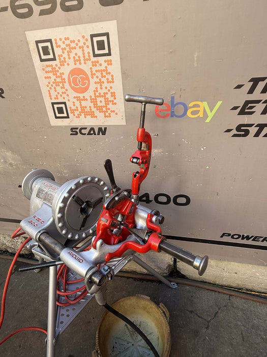 RIDGID 300 Pipe Threader Treading Machine. Oiler, Die, Cutter, Stand Works Great
