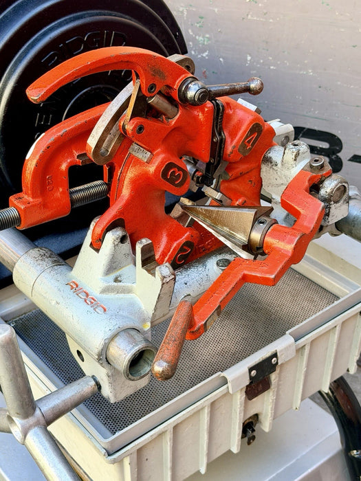 RIDGID® 1822-I Auto Chuck Pipe Threader with 815A HSS Dies & Cart, Excellent ✅