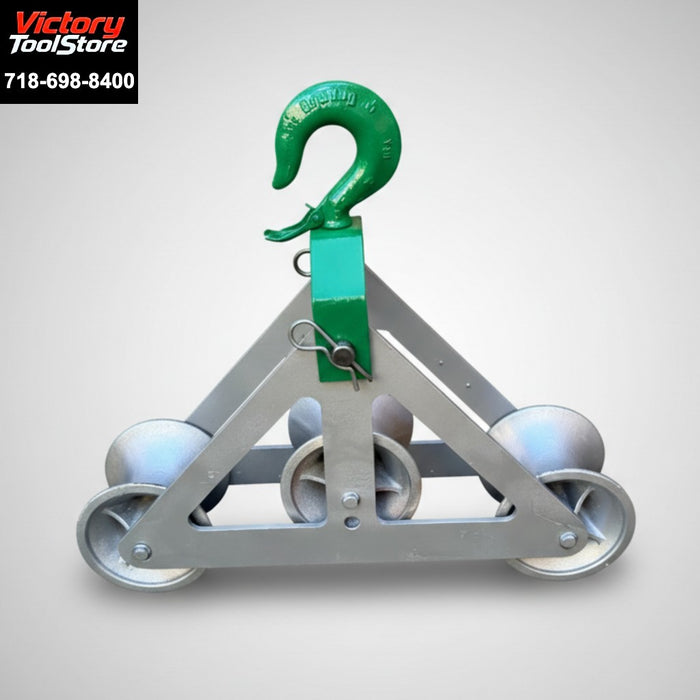GREENLEE Triple Sheave Cable Guide Roller Hook 6" Sheave 6500lb Max 6036 34E809
