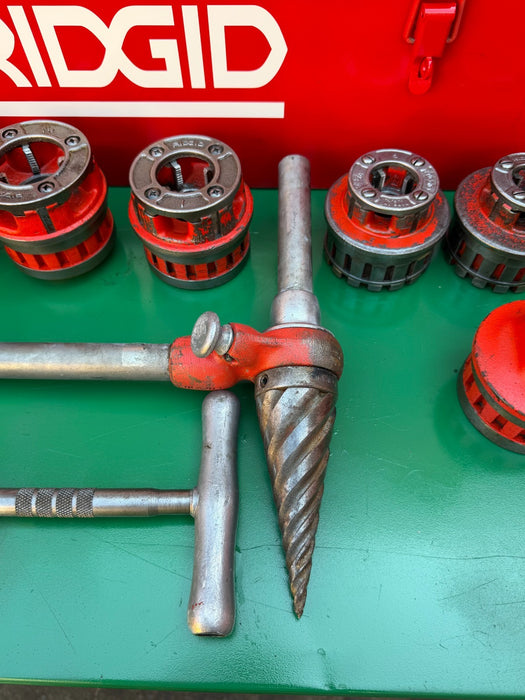 RIDGID Model 700 Power Drive Pipe Threader 12R Die Head Set 1/2-2 NPT Metal Case