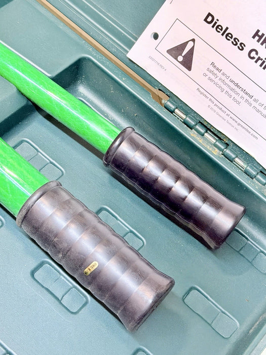 Greenlee HK12ID Dieless Crimping Tool Full Set With Case & Manual Green/Black B2