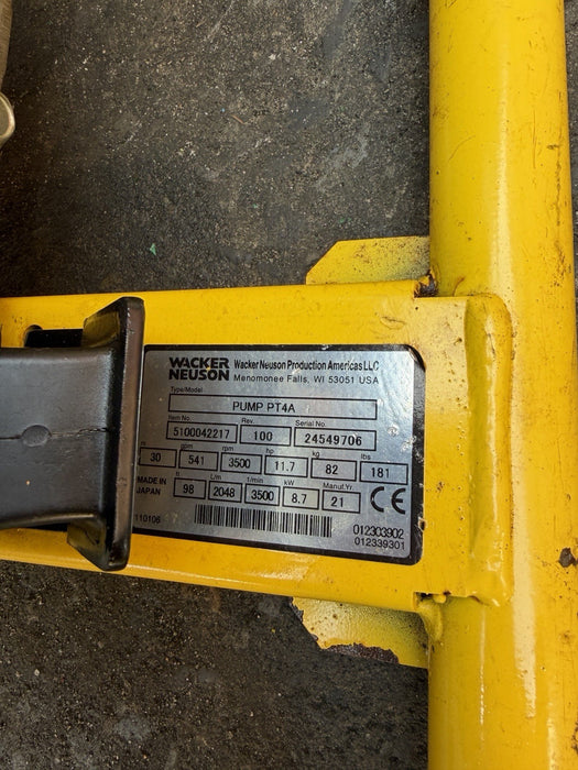 2021 Wacker Neuson PT4A 4" Portable Self-Priming Trash Water Pump Honda