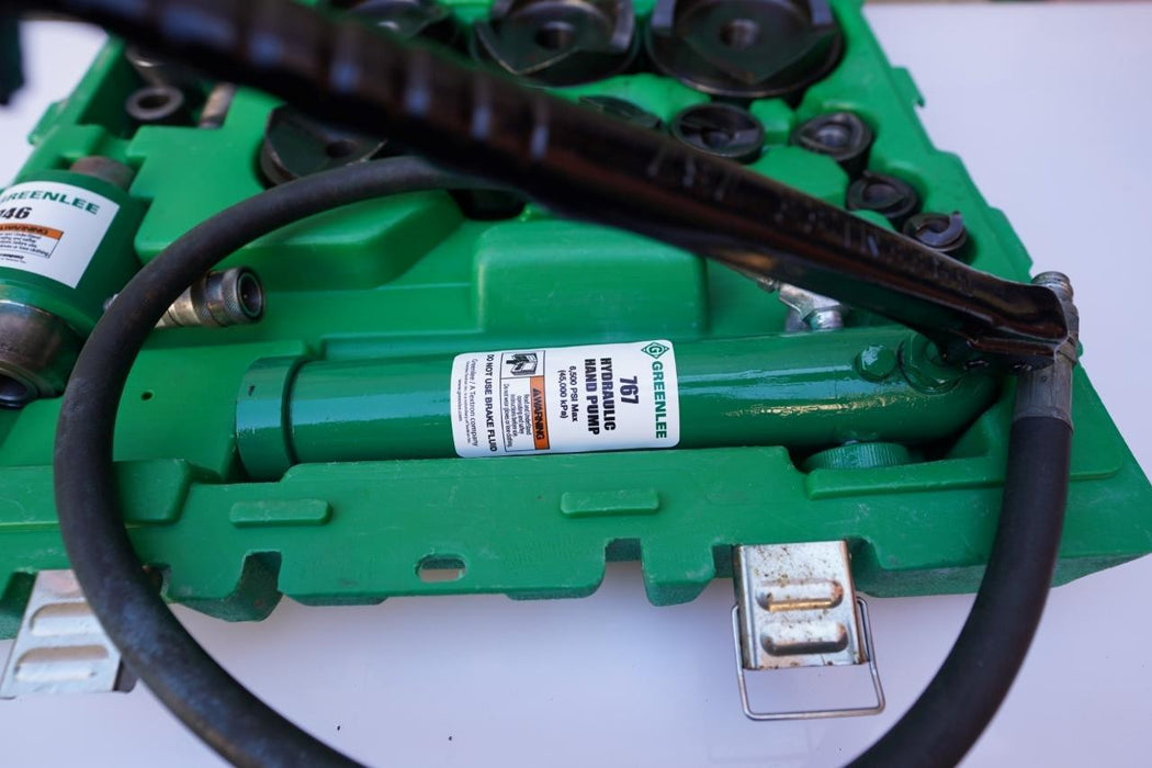 Greenlee 7310 1/2 to 4 inch Hydraulic Knock Out Punch and Die Set #2 tested