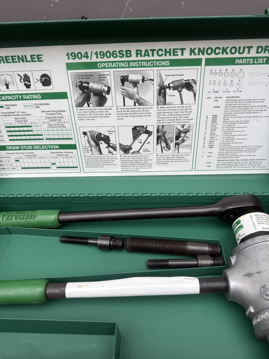 Greenlee 1904 Ratchet Knockout Punch Driver.  Brand New. #3