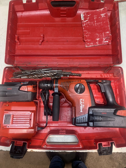Hilti TE7A TE7-A 36 Volts  Hammer Drill SDS Rotary Hammer w/ 2 Batteries. Nice.