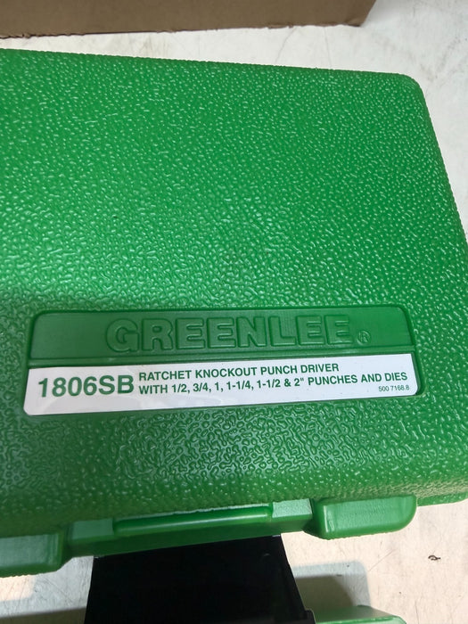 Greenlee 1806 SB  Ratchet Punch Driver Kit w/ 3 Studs & Case for Knockouts NEW
