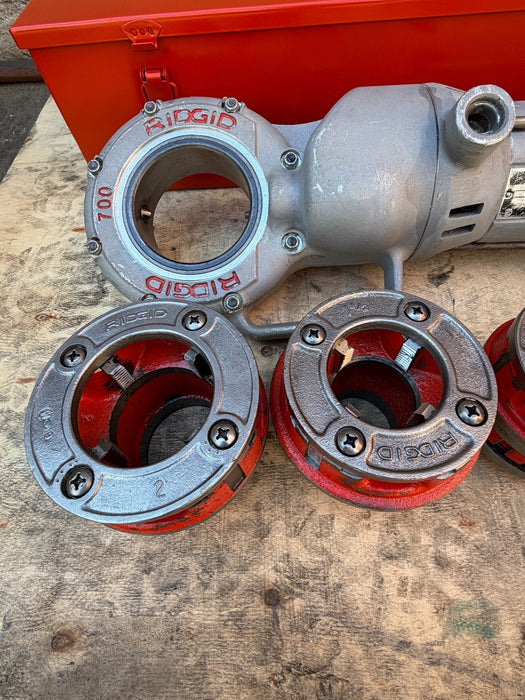 Ridgid 700 Pipe Threader Machine With 1/2"-2" Dies & Box #1
