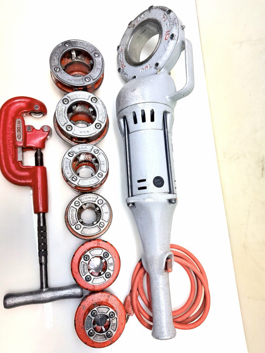 Ridgid 700 Pipe Threader Threading Machine & 12R Die Set 1/2 to 2" Works Great!
